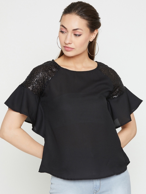 

RARE Women Black Embellished Top