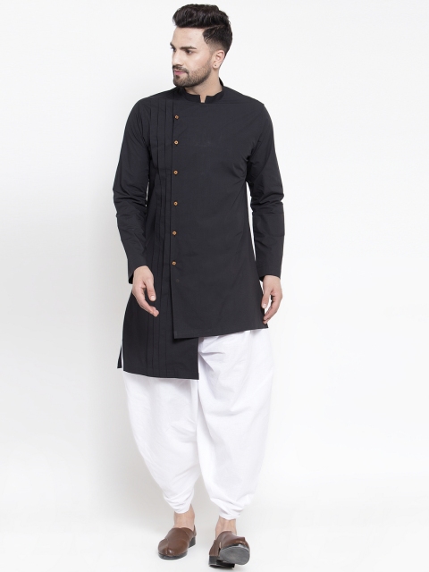 

Zotw Men Black Solid Asymmetric Kurta