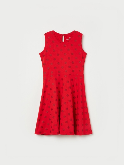 

Fame Forever by Lifestyle Girls Red Embellished Fit and Flare Dress