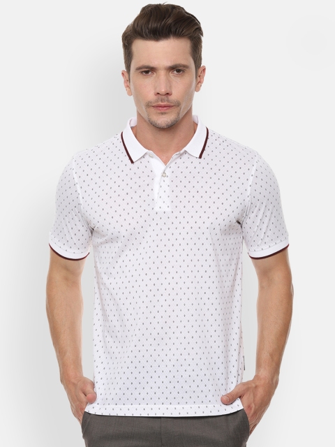 

Van Heusen Men White Printed Polo Collar T-shirt