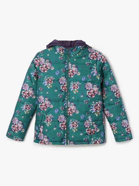 

Fame Forever by Lifestyle Girls Green Printed Reversible Puffer Jacket