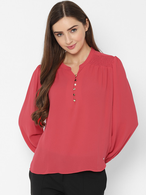 

Allen Solly Woman Women Pink Solid Shirt Style Top