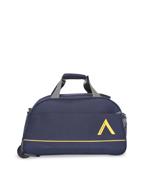 

Aristocrat Unisex Blue Solid Medium Trolley Duffel Bag