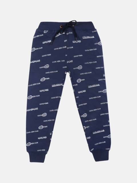 

Lil Tomatoes Boys Navy Blue & White Printed Joggers