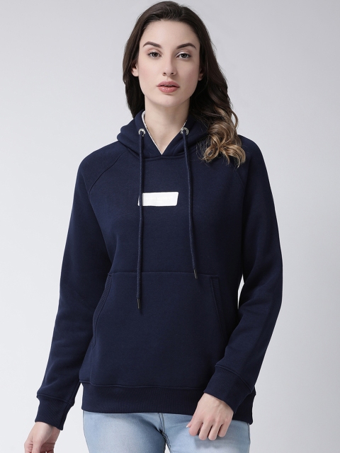 

Club York Women Navy Blue & Navy Blue Solid Hooded Sweatshirt