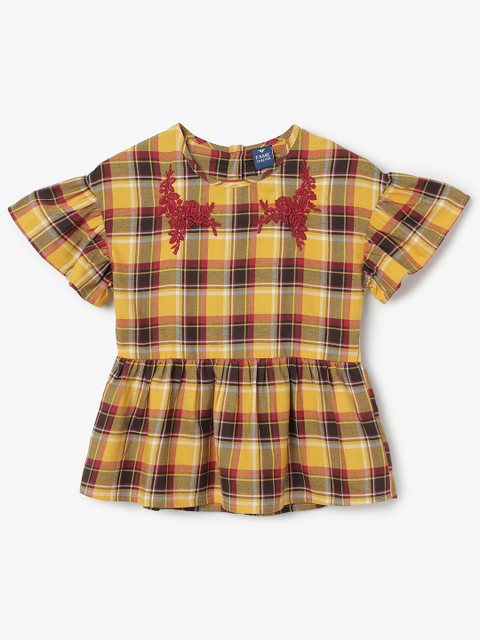

Fame Forever by Lifestyle Girls Yellow Checked Peplum Top