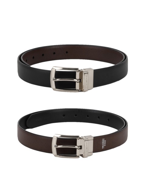 

Peter England Men Black & Brown Solid Reversible Belt
