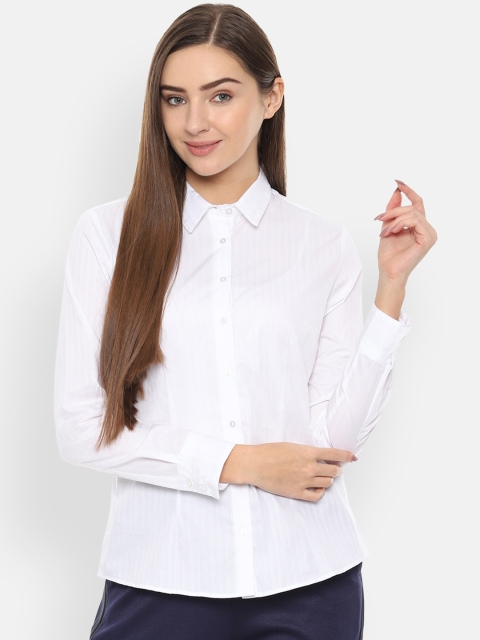 

Van Heusen Woman Women White Regular Fit Solid Formal Shirt