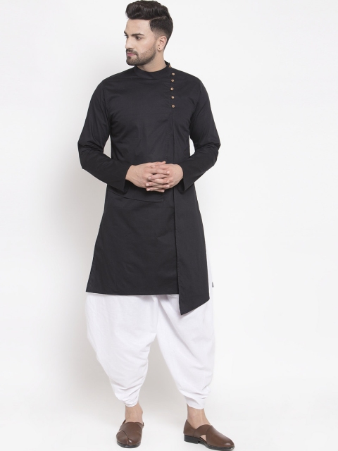 

Zotw Men Black Solid Asymmetric Kurta
