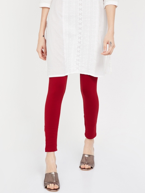 

Melange by Lifestyle Women Red Solid Ankle-Length Legging