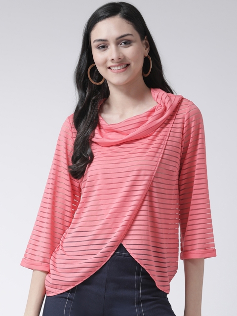 

Leo Sansini Women Pink Self Design Top