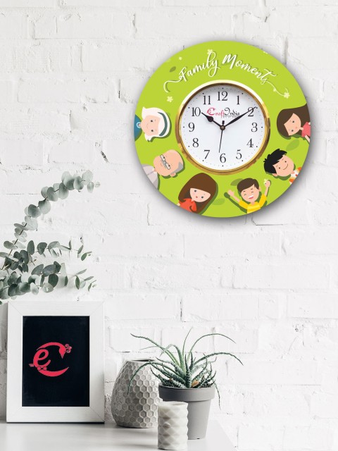 

eCraftIndia Green & White Handcrafted Analogue Wall Clock