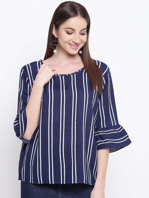 

Mayra Women Navy Blue Striped Top