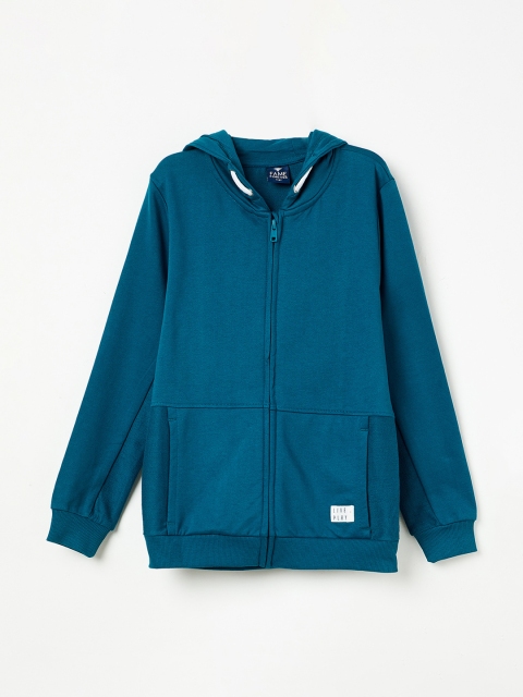 

Fame Forever by Lifestyle Boys Teal Blue Solid Hooded Sweatshirt