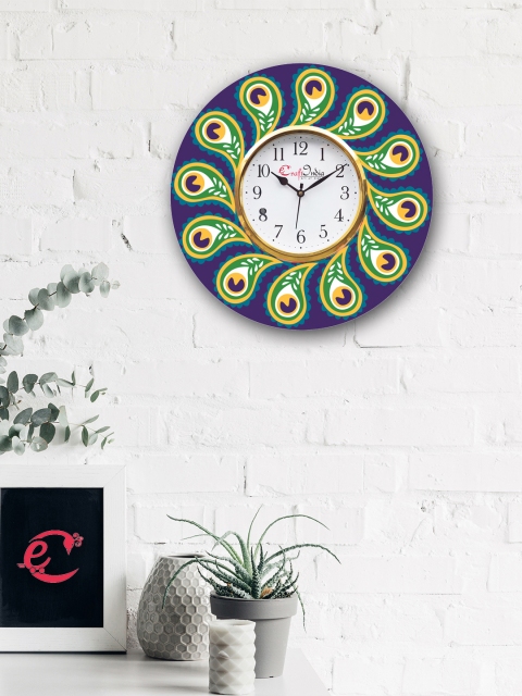 

eCraftIndia Blue & Green Handcrafted Analogue Wall Clock