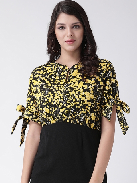 

Leo Sansini Women Yellow Floral Printed Sheath Dress