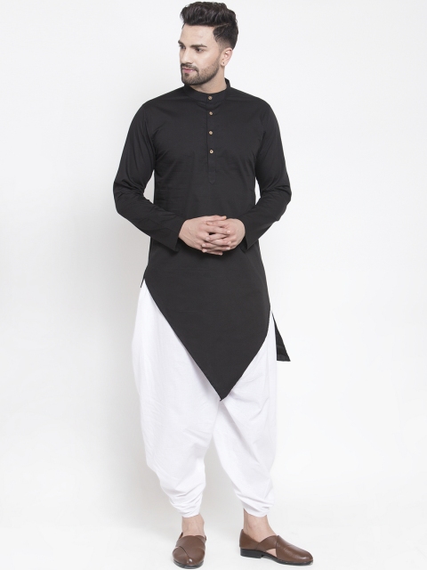 

Zotw Men Black Solid Asymmetric Kurta