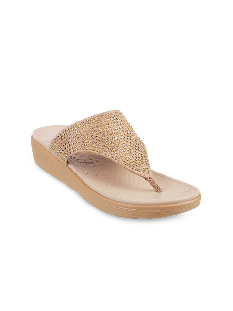 

Mochi Women Gold-Toned Embellished Comfort Heels