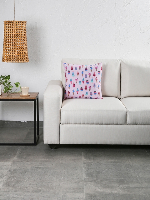 

House This Pink & Blue Single Abstract Square Cushion Covers