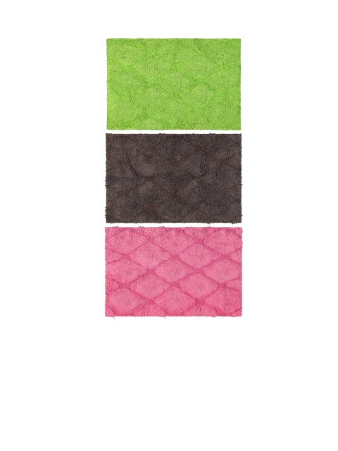 

Story@home Set of 3 Solid Cotton No-Shredding Doormats, Green