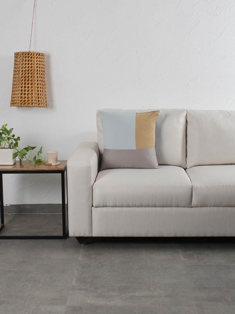 

House This Grey & Blue Colourblocked Square Cushion Cover