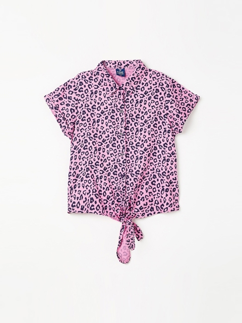 

Fame Forever by Lifestyle Girls Pink Printed Shirt Style Top