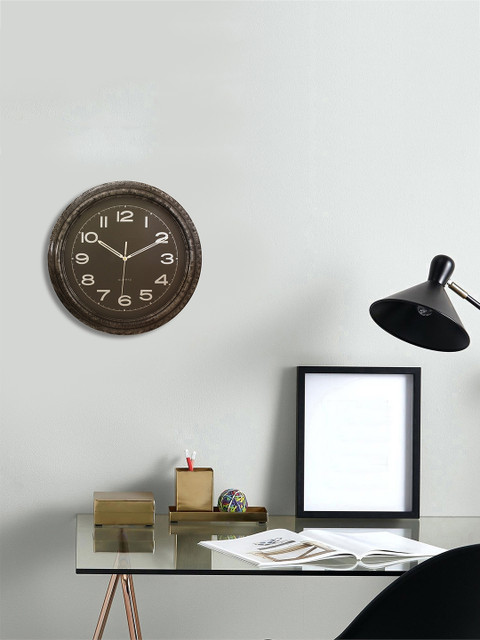 

eCraftIndia Black Round Solid Analogue Wall Clock (40.64 x 40.64 x 12.7)