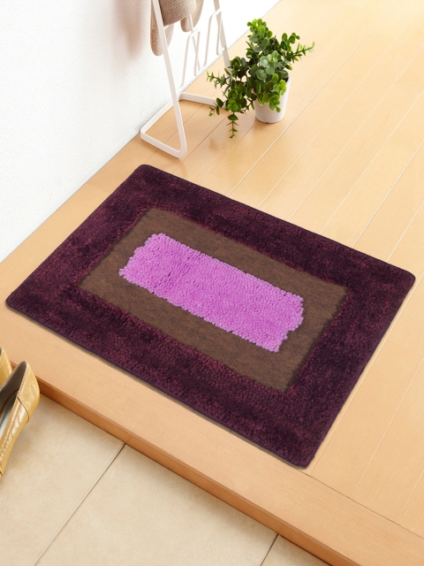 

Story@home Burgundy & Violet Colour-Blocked No-Shredding Doormat