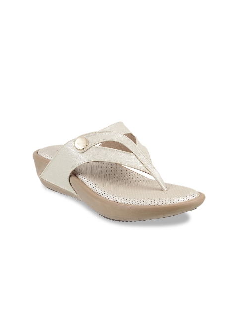 

Mochi Women Gold-Toned Solid Comfort Heels