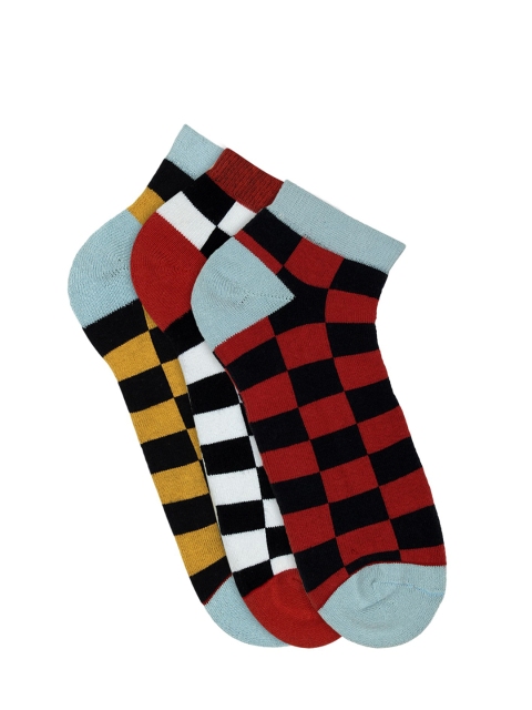 

Soxytoes Sockaholic Men Pack of 3 Multi-Coloured Patterned Ankle-Length Socks