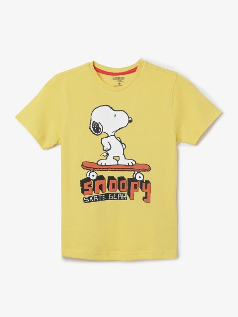 

Fame Forever by Lifestyle Boys Yellow Printed Round Neck T-shirt