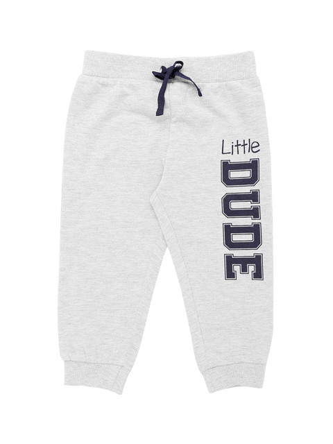 

Pantaloons Boys Grey Melange Comfort Fit Printed Joggers