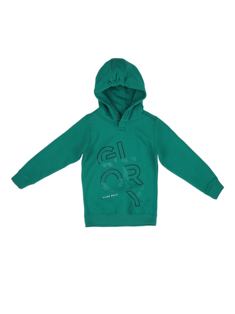 

Allen Solly Junior Boys Teal Green Printed Hooded Sweatshirt