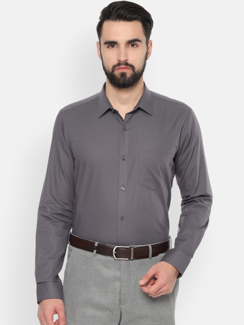 

Van Heusen Men Grey Slim Fit Solid Formal Shirt