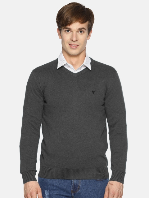 

BLACK BUCK Men Charcoal Grey Solid Pullover Sweater