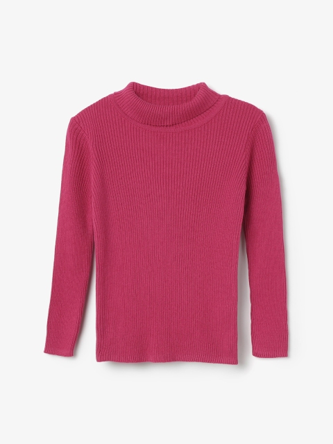 

Fame Forever by Lifestyle Girls Magenta Ribbed Pullover Sweater