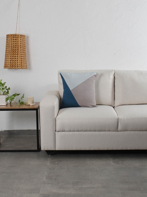 

House This Grey & Blue Colourblocked Square Cushion Cover