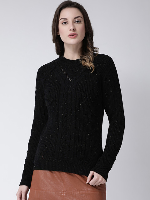 

Club York Women Navy Blue Self Design Pullover Sweater