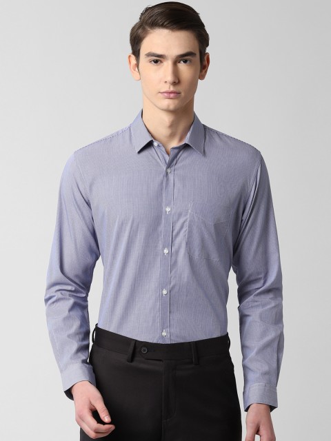 

Peter England Men Blue & White Regular Fit Checked Formal Shirt