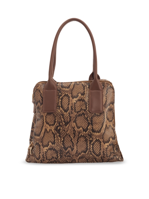 

Bagstopia Brown Animal Textured Shoulder Bag