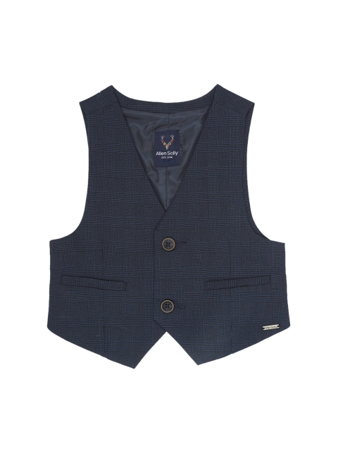 

Allen Solly Junior Boys Navy Blue Checked Waistcoat