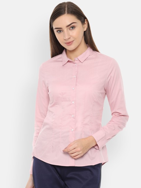 

Van Heusen Woman Women Pink Regular Fit Solid Formal Shirt