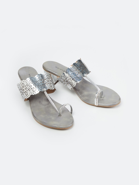 

Melange by Lifestyle Women Silver-Toned Solid Heels