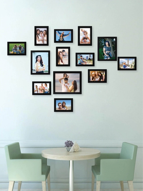 

RANDOM Set of 13 Black Solid Synthetic Collage Photo Frames