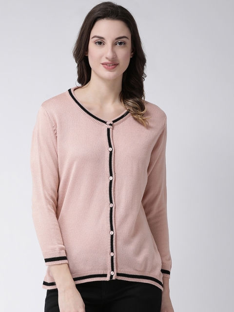 

Club York Women Pink Solid Cardigan Sweater