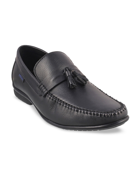 

Mochi Men Black Solid Leather Formal Loafers