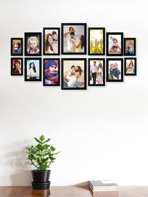 

RANDOM Set of 14 Black Solid Synthetic Collage Photo Frames