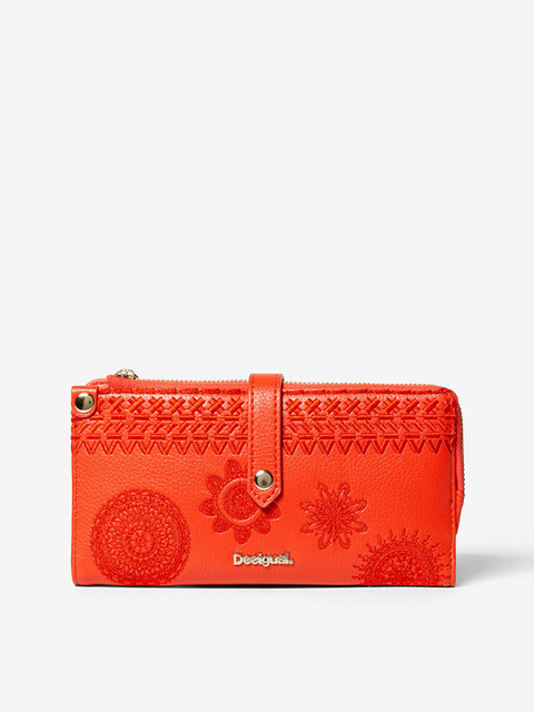 

Desigual Women Red Embroidered Two Fold Wallet