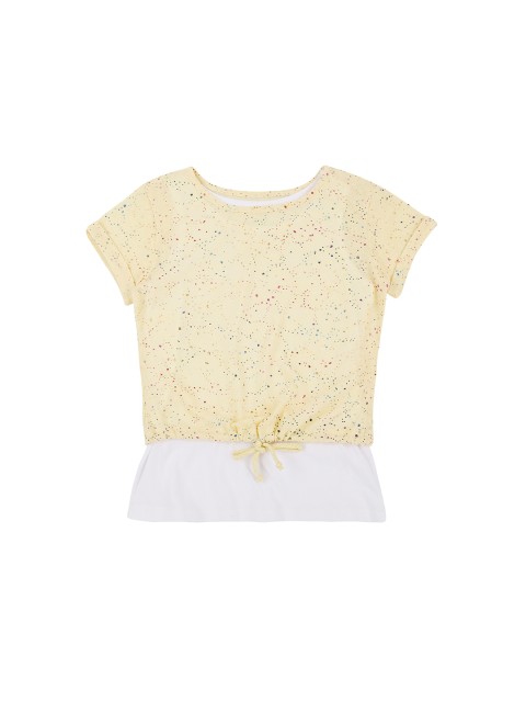 

Pantaloons Junior Girls Yellow Printed Round Neck T-shirt