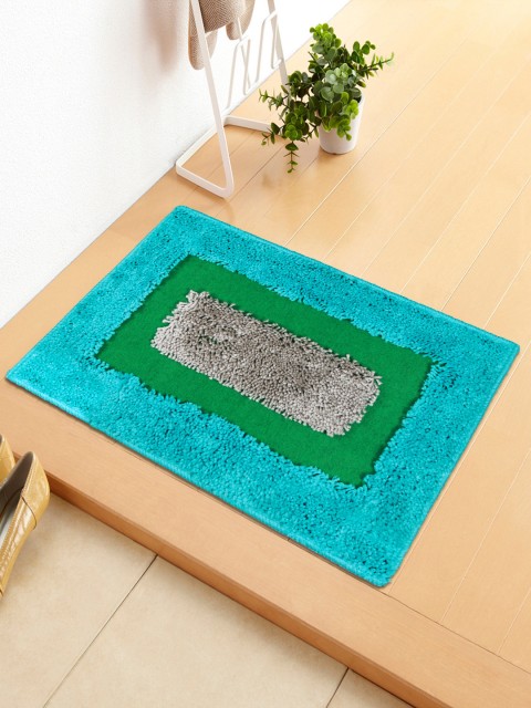 

Story@home Blue & Green Colour-Blocked No-Shredding Doormat, Turquoise blue